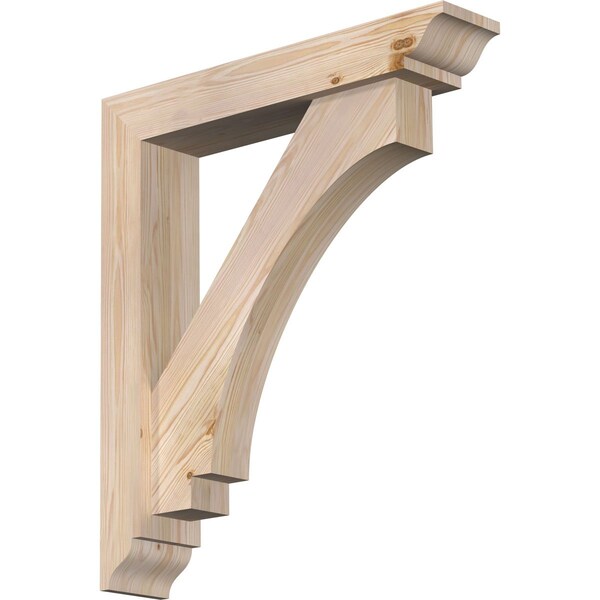 Ekena Millwork Imperial Traditional Smooth Bracket w/ Offset Brace, Douglas Fir, 5 1/2"W x 28"D x 32"H BKT0604X28X32IMP01SDF - main